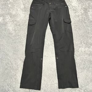 KUHL Cargo Pants Womens 2 Short Gray Hiking Outdoor Roll Up Snap Tabs 6326